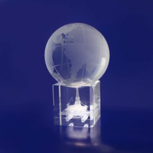 3d crystal paperweight world globe
