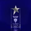 3d glass engraved star trophy 170mm