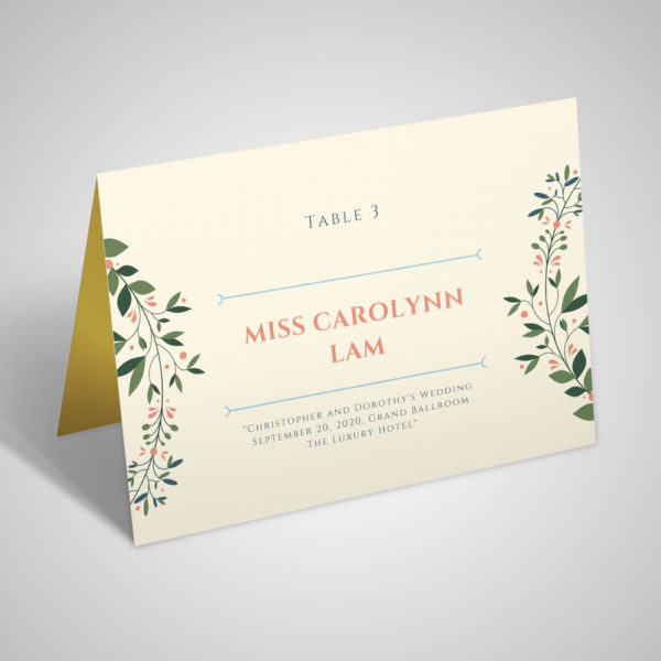 wedding seating place-card table number full colour stationery